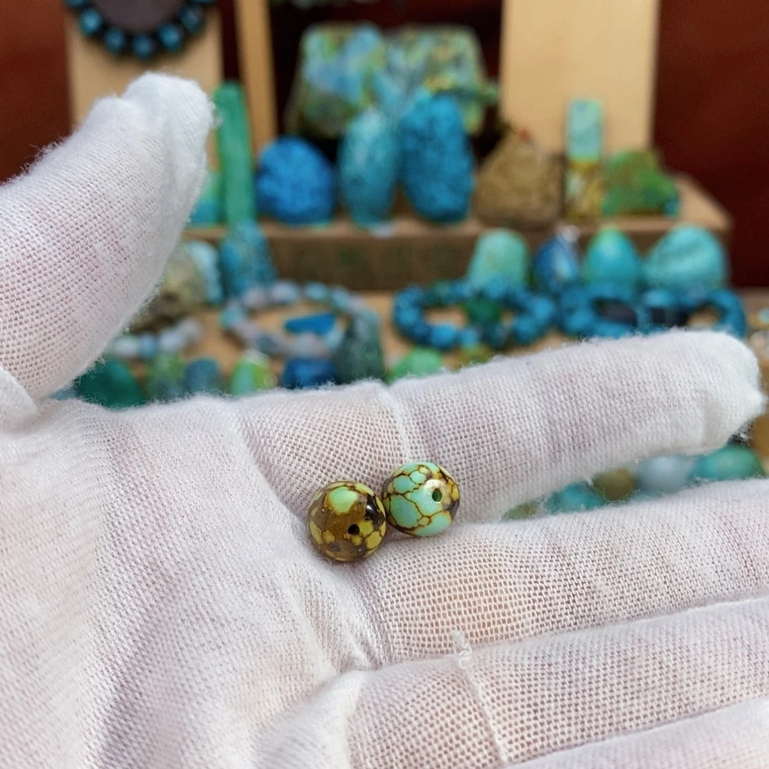 定制绿松石炫彩老型一对