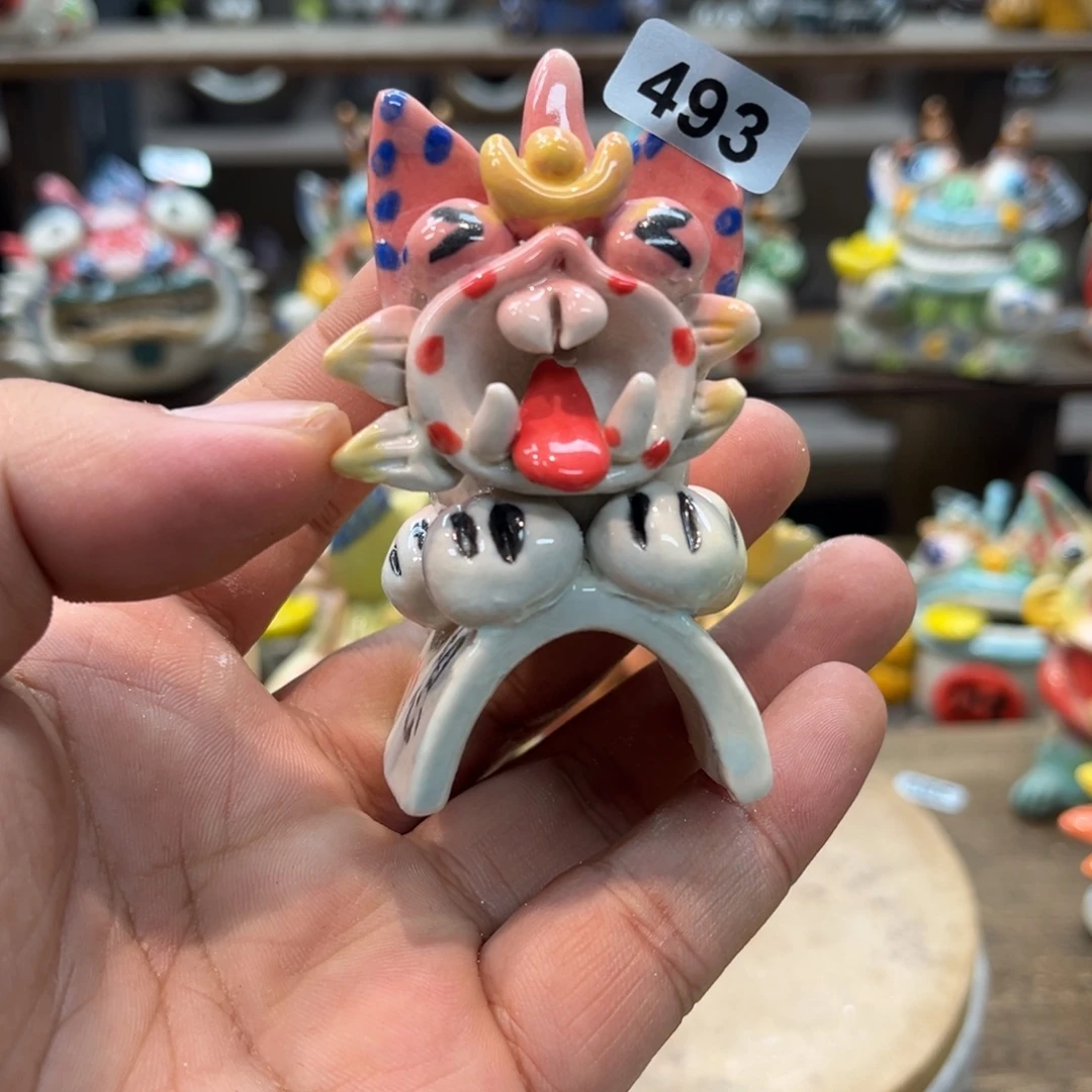 摆件纯手工抽象陶瓷摆件493