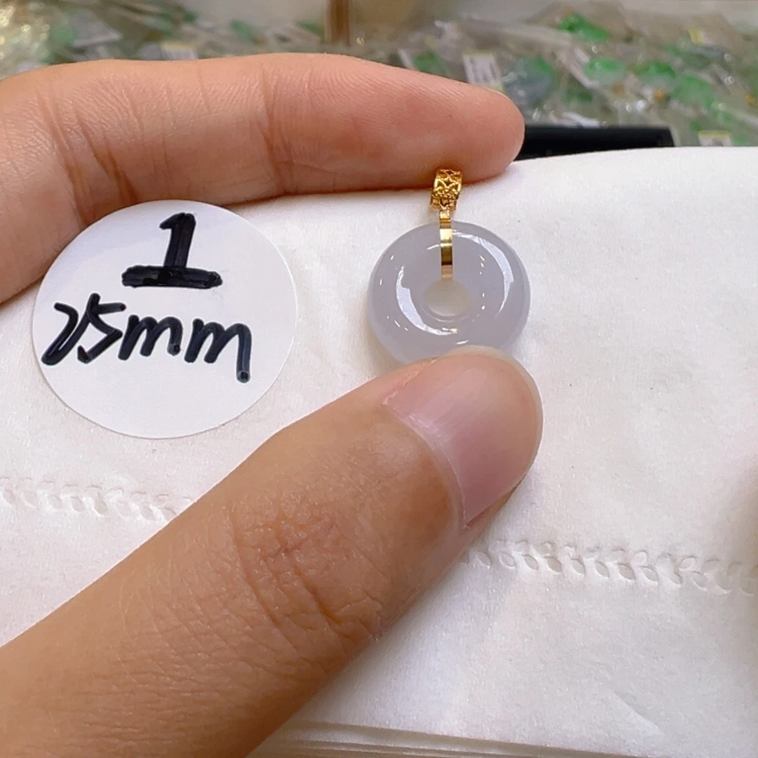 吊坠(不含链)18K金镶嵌翡翠