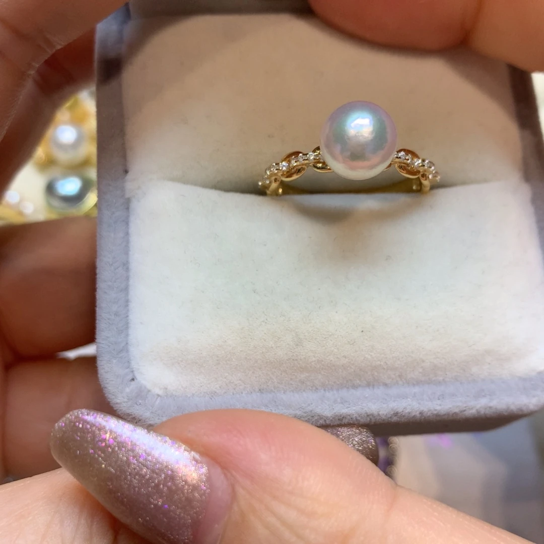 海水珍珠戒指银S925镶嵌
