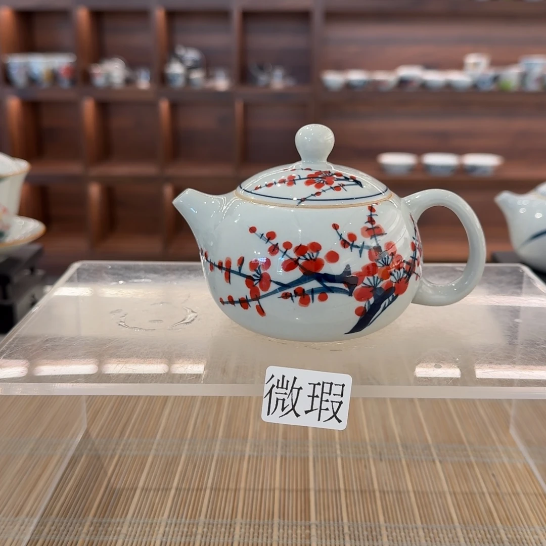 釉下手绘茶具微瑕