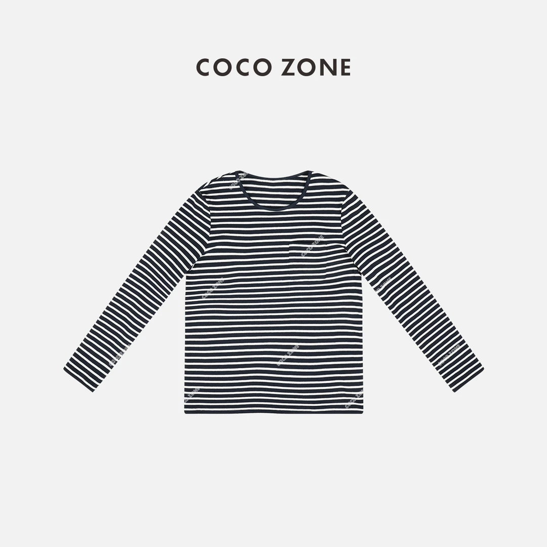 COCO ZONE 刘一一"经典条纹"条纹长袖T恤修身显瘦T恤 CD1A0269