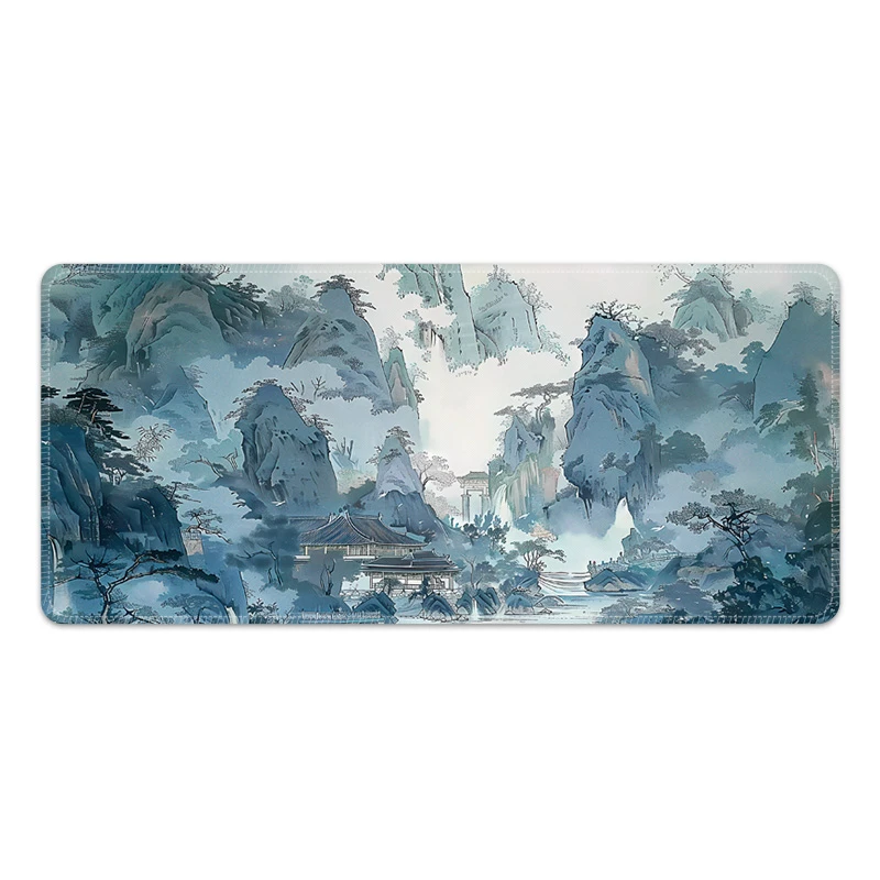 【74号】群峰中国风国潮鼠标垫超大号办公桌垫复古游戏加厚防滑西早