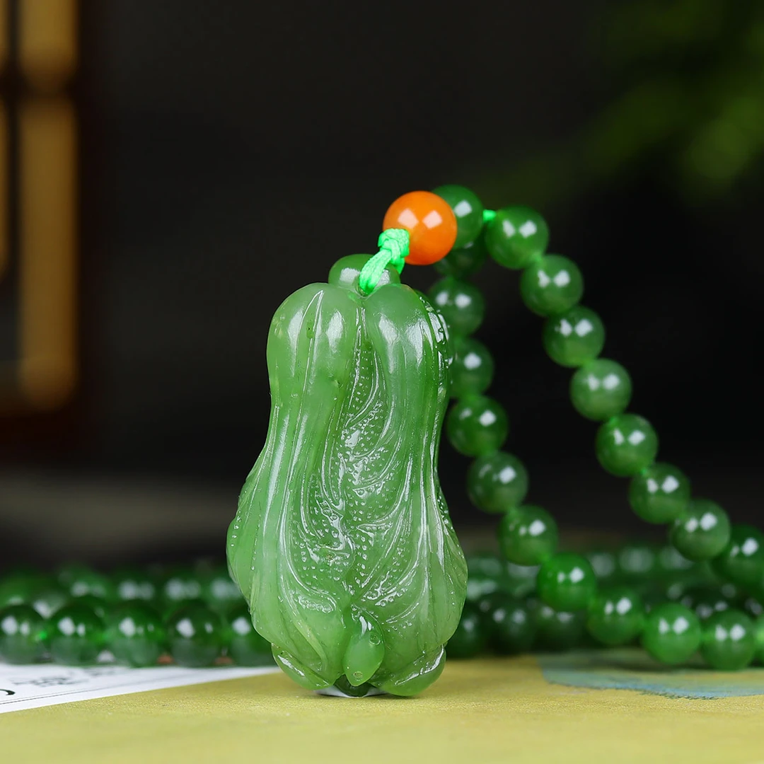 1117171和田玉碧玉百财俱来挂件