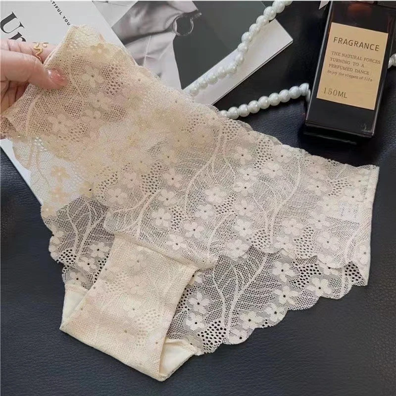 法式浪漫性感纯欲风速干蕾丝内裤裸感零束缚薄款透气三角短裤夏季
