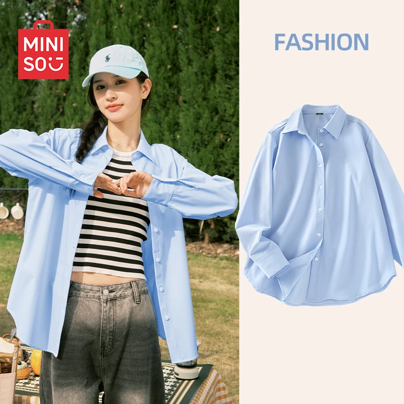 名创优品女士轻薄衬衫女款2025超火减龄衬衣夏日ootd穿搭防晒外套