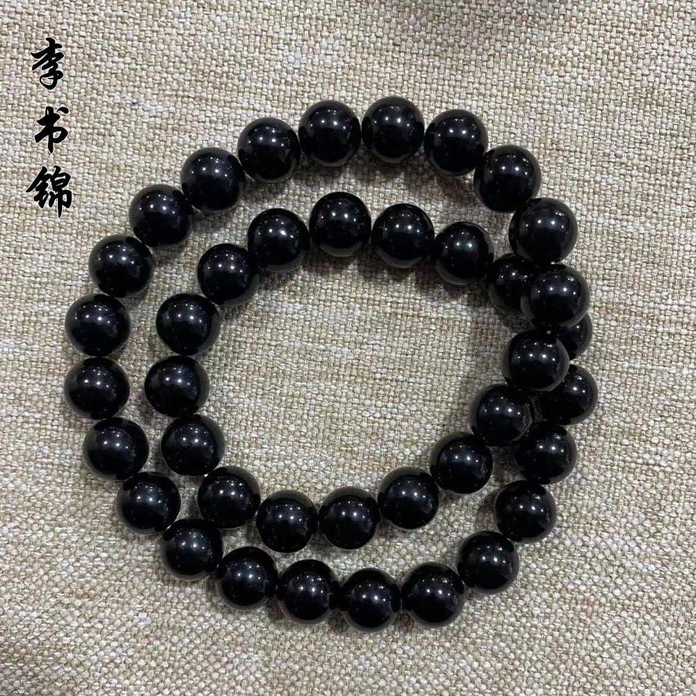 李书锦保真天然黑曜石妈妈链卡10左右