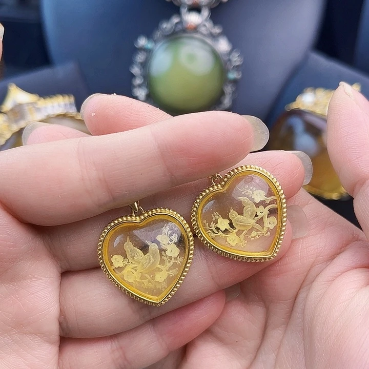 琥珀银S925镶嵌裸石