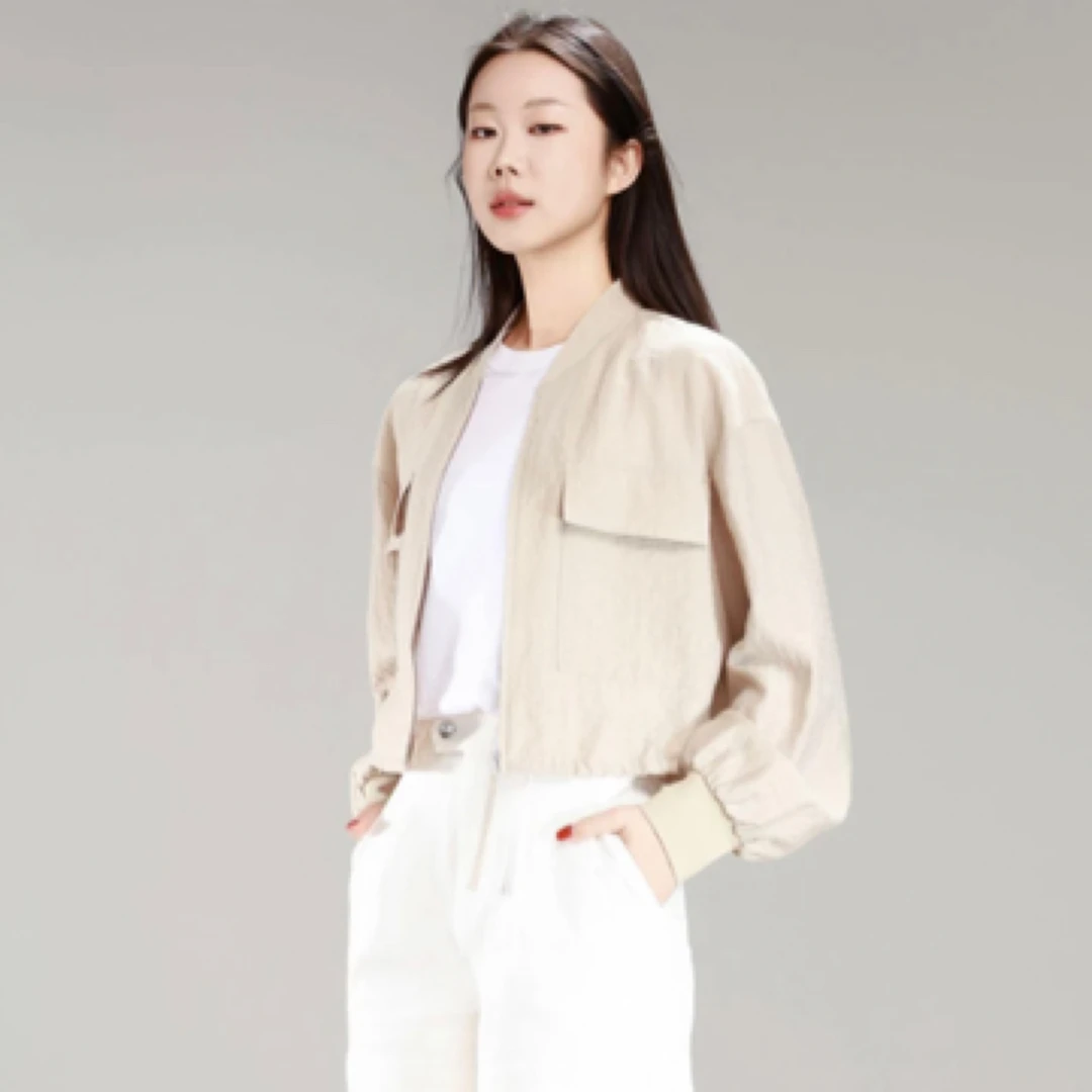 AMASS/阿玛施早春新款时尚休闲肌理感小众设计短款外套女540014