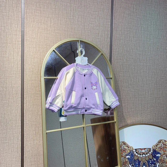 AR163    宝宝紫色拼接棒球服加绒外套