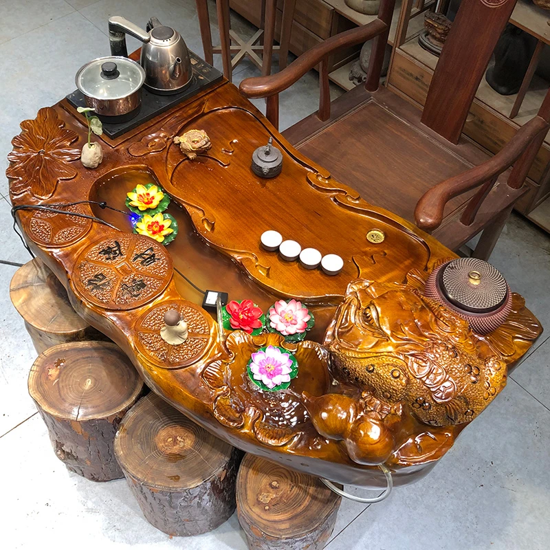 树根茶桌实木根雕茶台茶几木头树根茶台SP3434