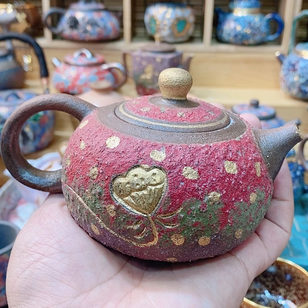 粗陶志野柴烧茶器