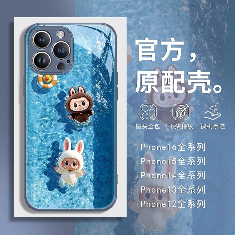 适用苹果16/华为mate70/小米15/vivo/oppo游泳玩偶手机壳