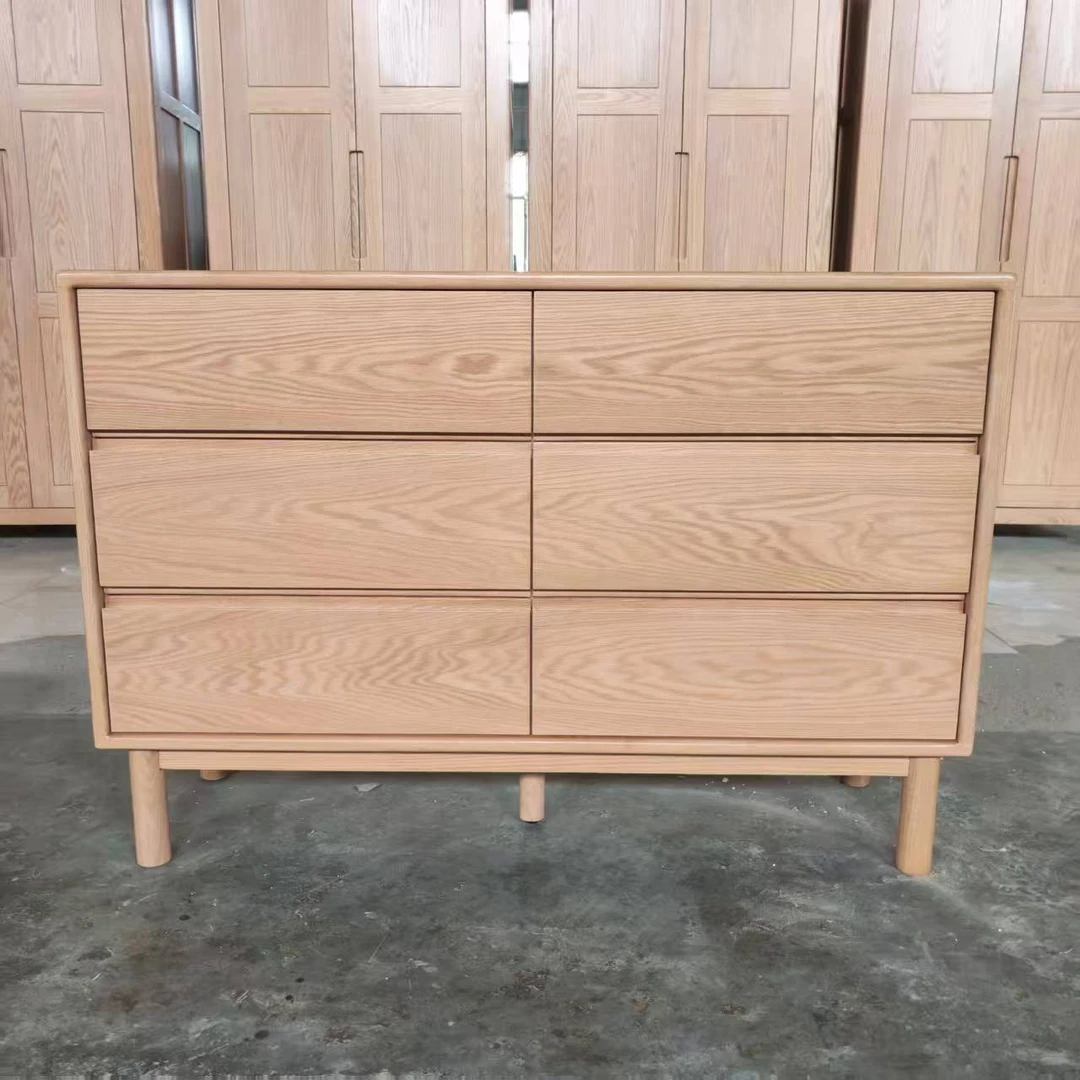 升级加宽全实木六斗柜红橡木卧室多功能收纳柜抽屉储物柜