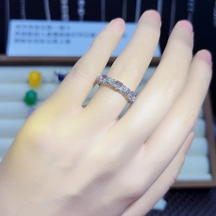 紫晶戒指银S925镶嵌