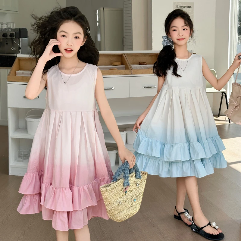 女童连衣裙小香风2025新款儿童夏季洋气时髦中大童休闲百搭背心裙