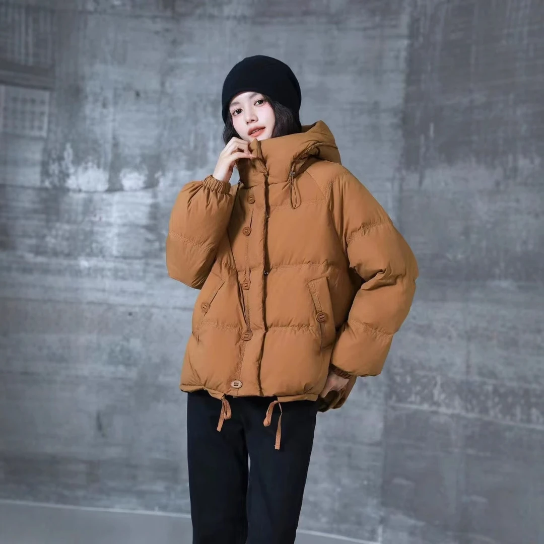 DUCURNO复古连帽羽绒服女冬季2026年新款时尚加厚保暖宽松短外套