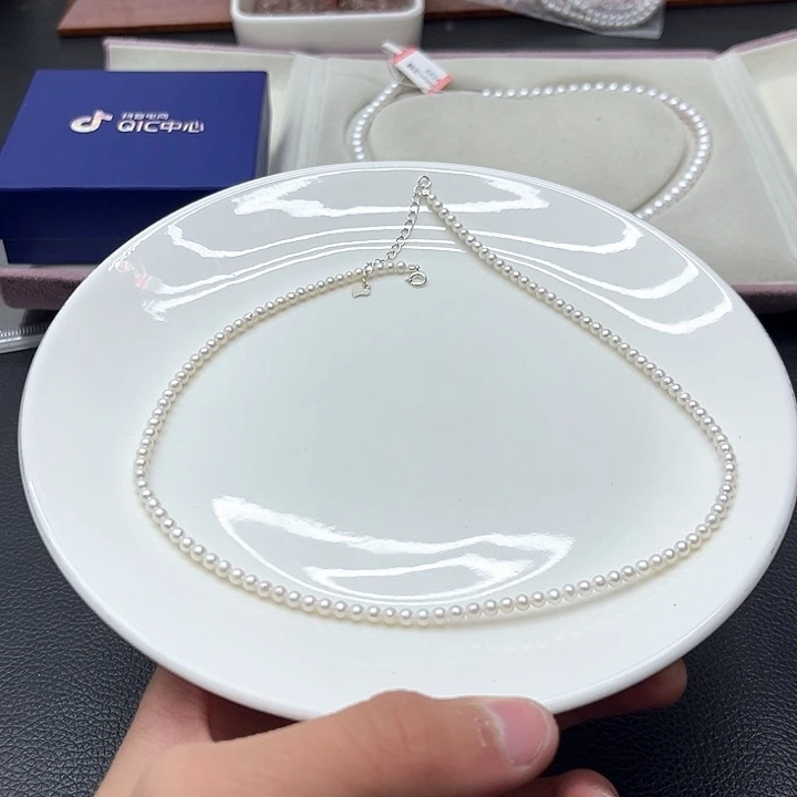 钛钢珍珠项链淡水珍珠1