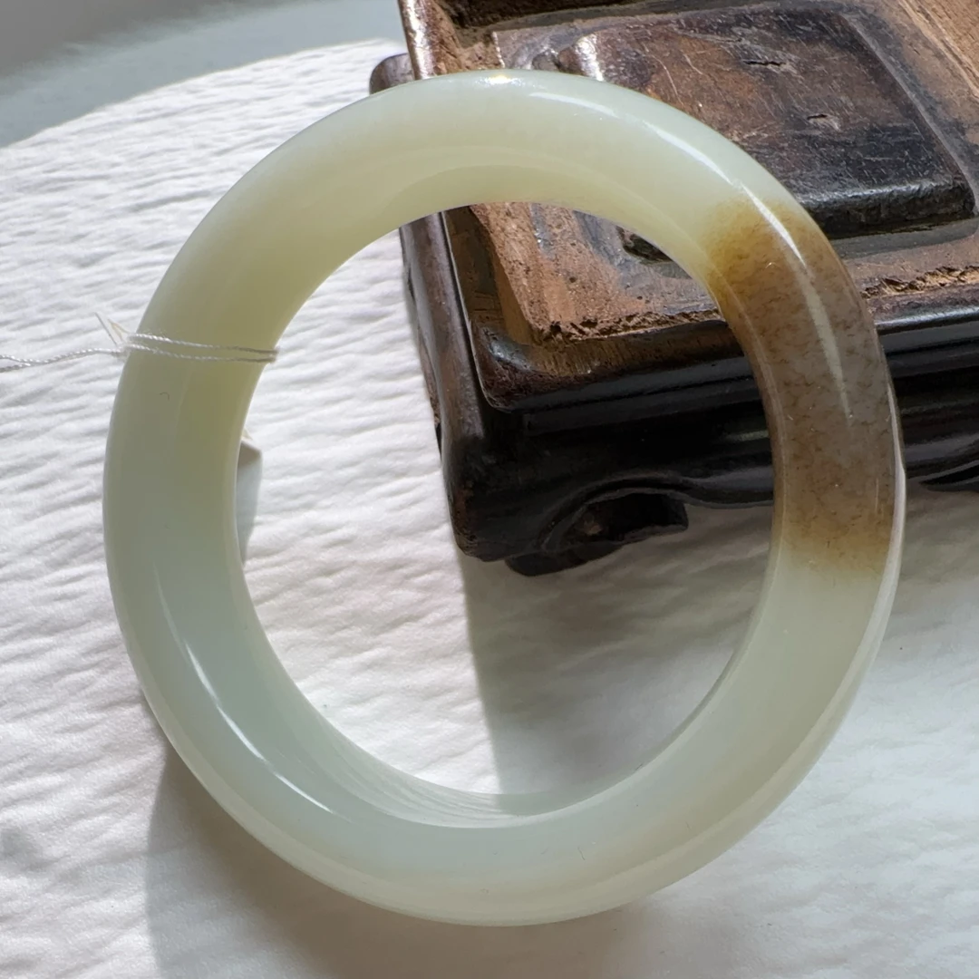 【伟伟鉴定】和田玉 糖料 宽版 正圈镯子58 15/10