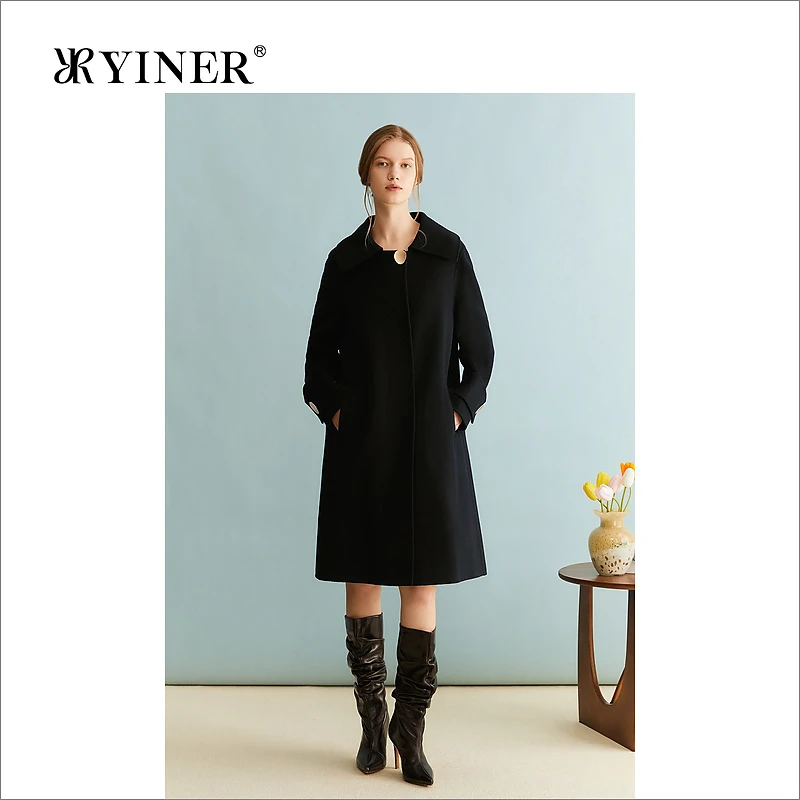 【绵羊毛+骆驼绒】YINER音儿专选女装冬毛呢绵羊毛大衣外套
