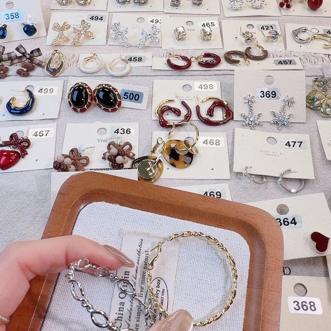 仿珍珠铜合金925银耳圈