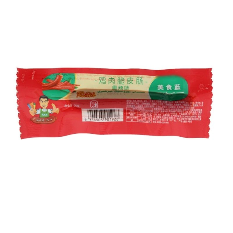 美食蓝 麻辣味鸡肉脆皮肠 25克/袋