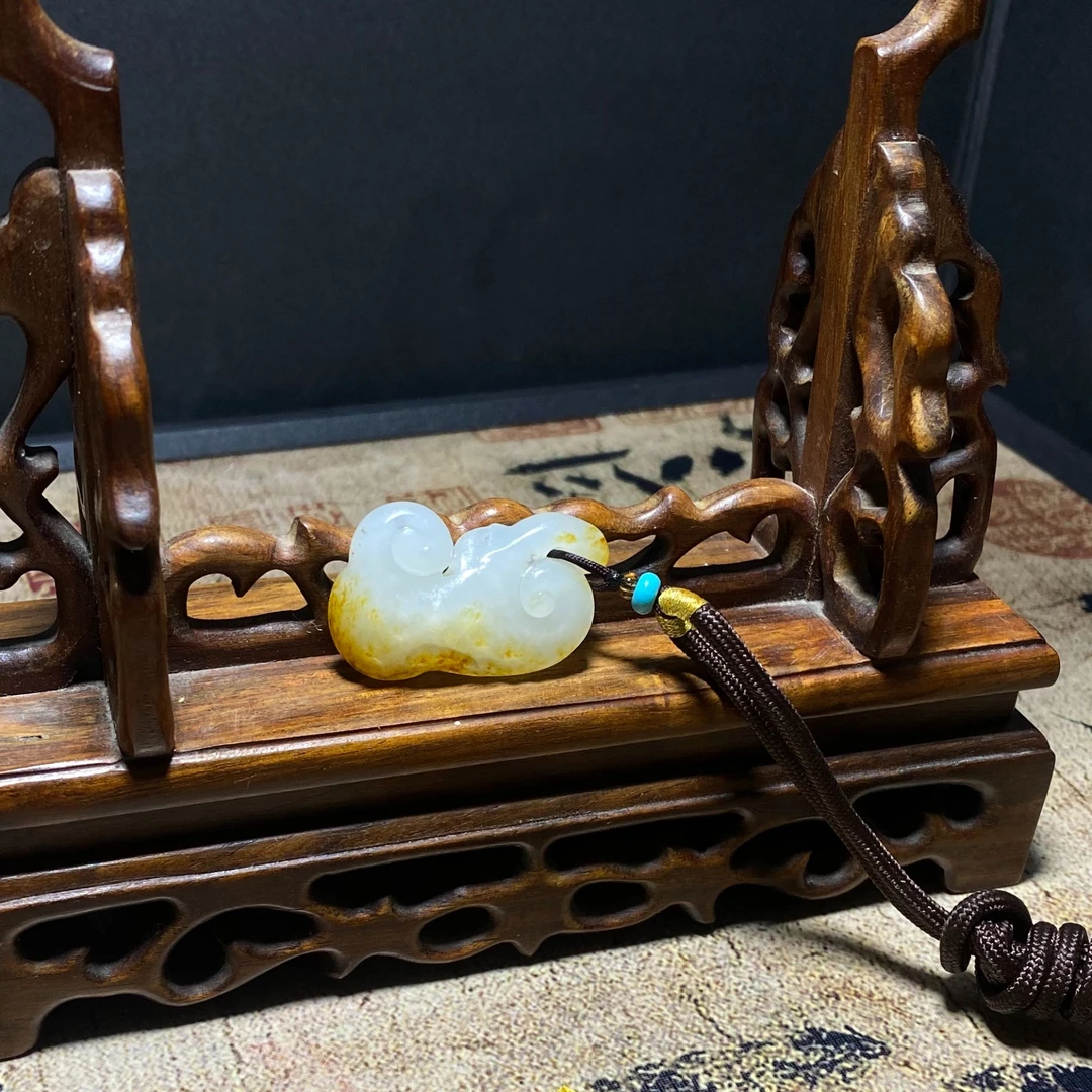 【苏僖堂】和田玉撒金皮手工精美吉祥如意挂件