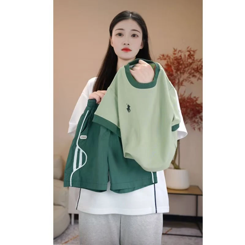 【实体品质】夏季新款时尚套装中大童男女童短袖运动套装A2108