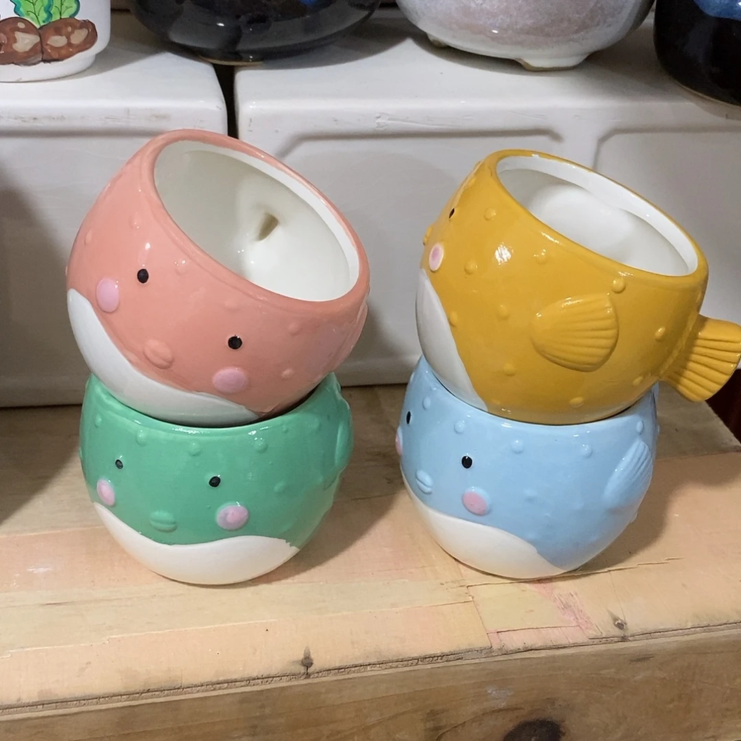 杯子陶陶盆有孔 瑕疵介意勿拍