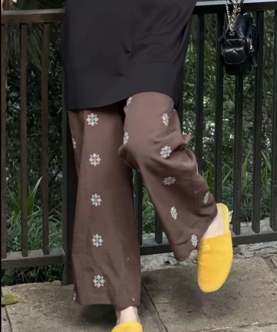 Az LongQuan 勾花果冻九分裤 2025夏季设计师小众新款 CT5188