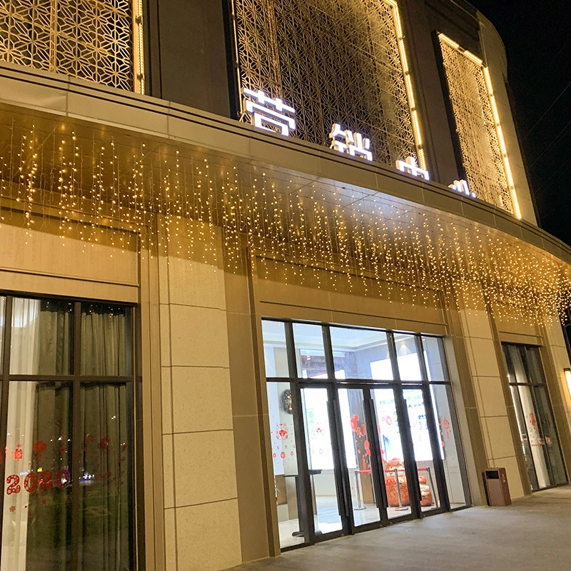 满天星冰条瀑布灯花园庭院户外灯网红装饰灯商场亮化户外七彩彩灯