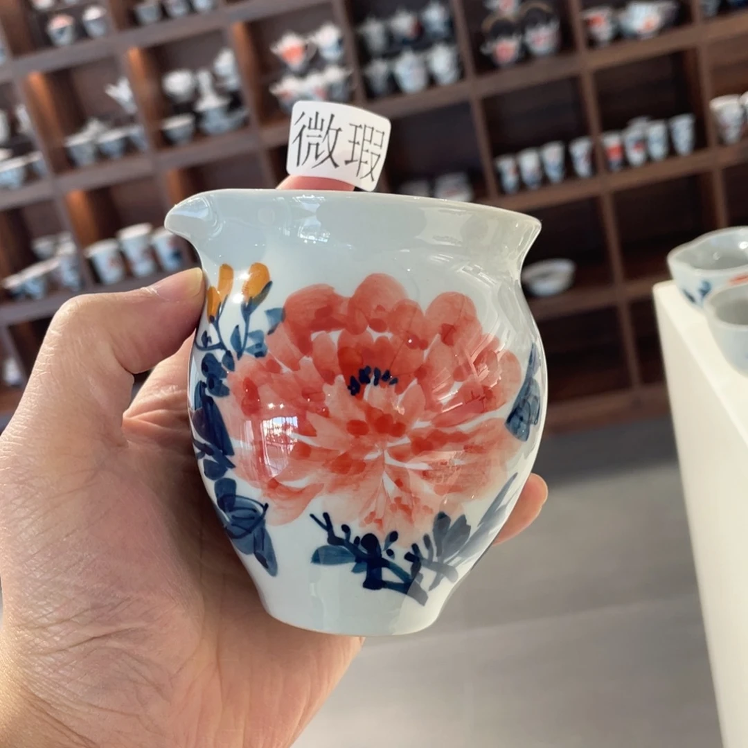 釉下手绘茶具微瑕