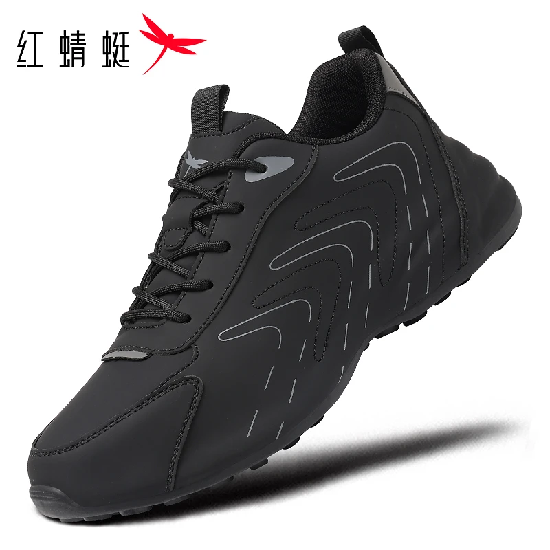 红蜻蜓男鞋保暖老爹鞋男厚底增高防滑防水包底休闲运动鞋冬季潮鞋