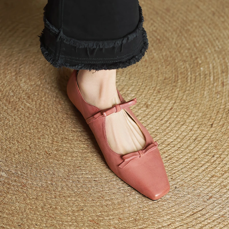 牛皮2.5公分/夏季复古玛丽珍浅口单鞋低跟方头真皮女鞋百搭小皮鞋