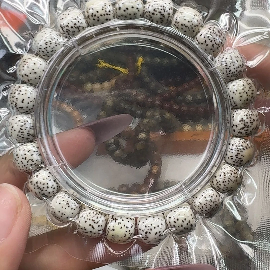 手串星月菩提16傲世原生态原脂白镶嵌10 9