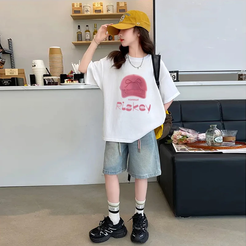 童装纯棉短袖t恤2025年夏季新款女童上衣中大童休闲半袖儿童体恤