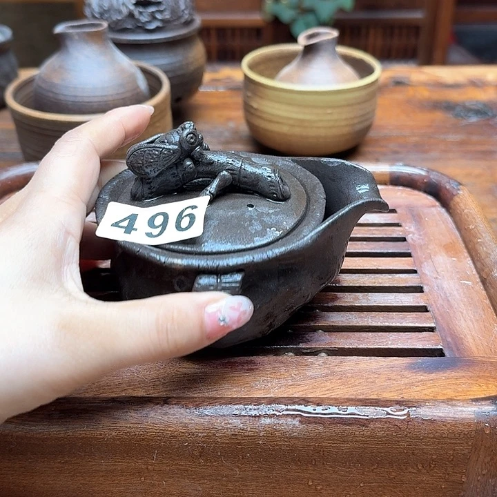 纯手工制作粗陶茶具