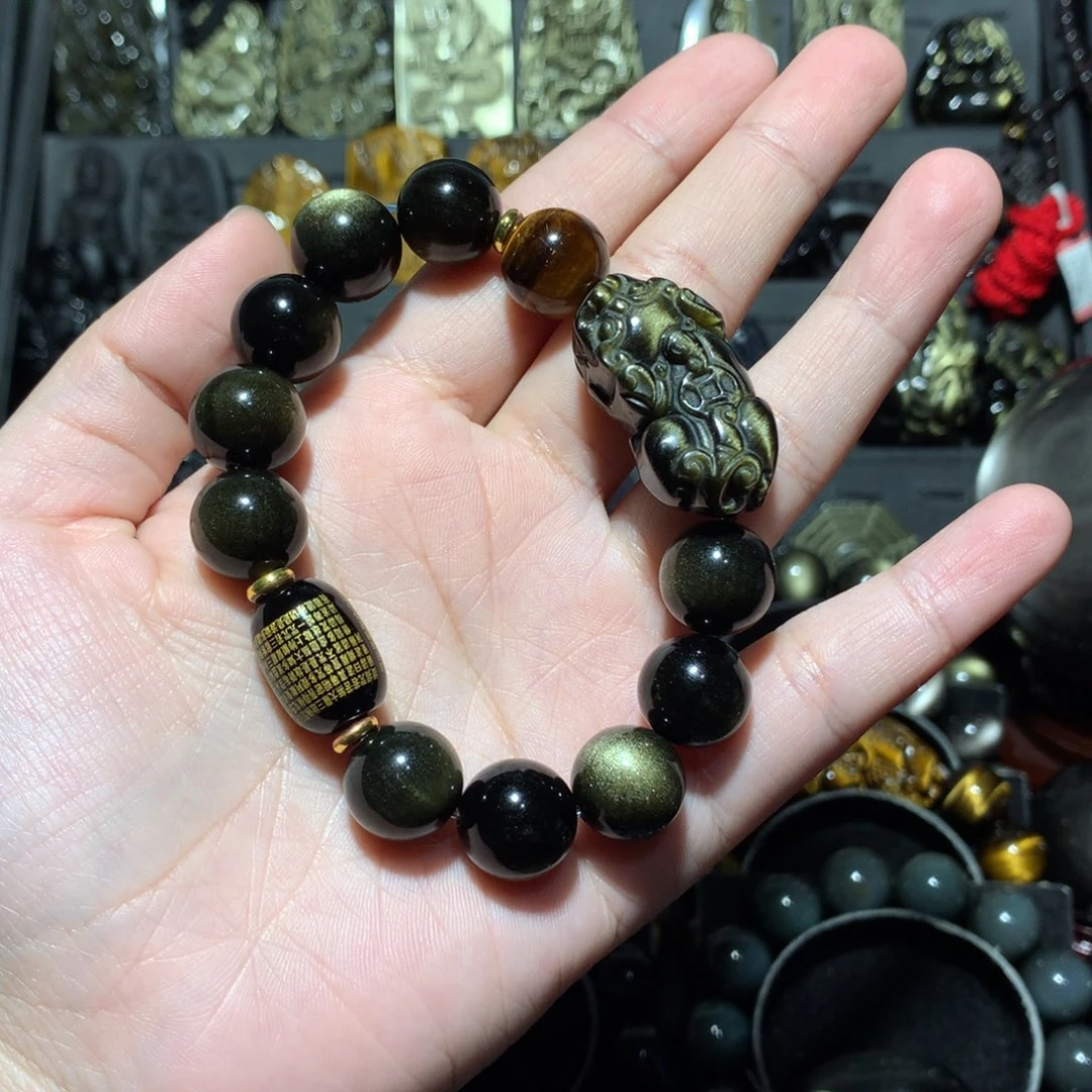 未镶嵌黑曜岩手串樱**丸定制