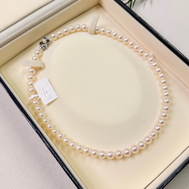 【六六中古】孤品天然海水珍珠项链fa226链长42珠子7-7.5