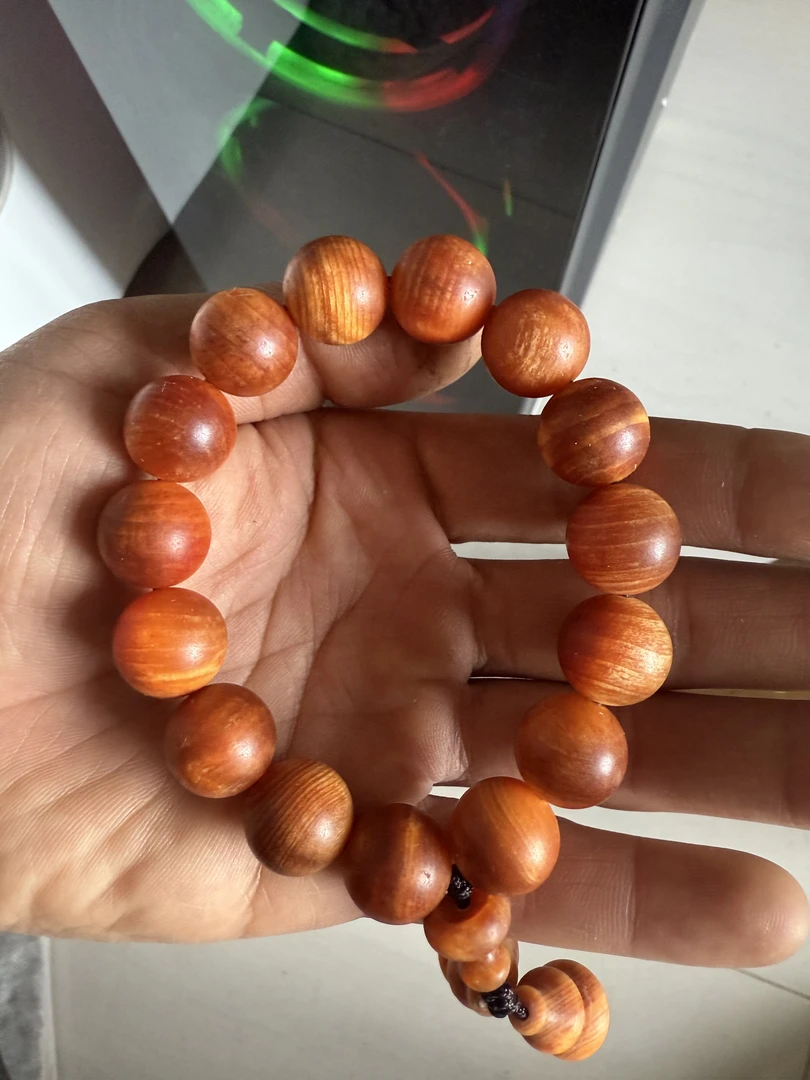 [大工专属】北沉香琥珀木手串尺寸1.4