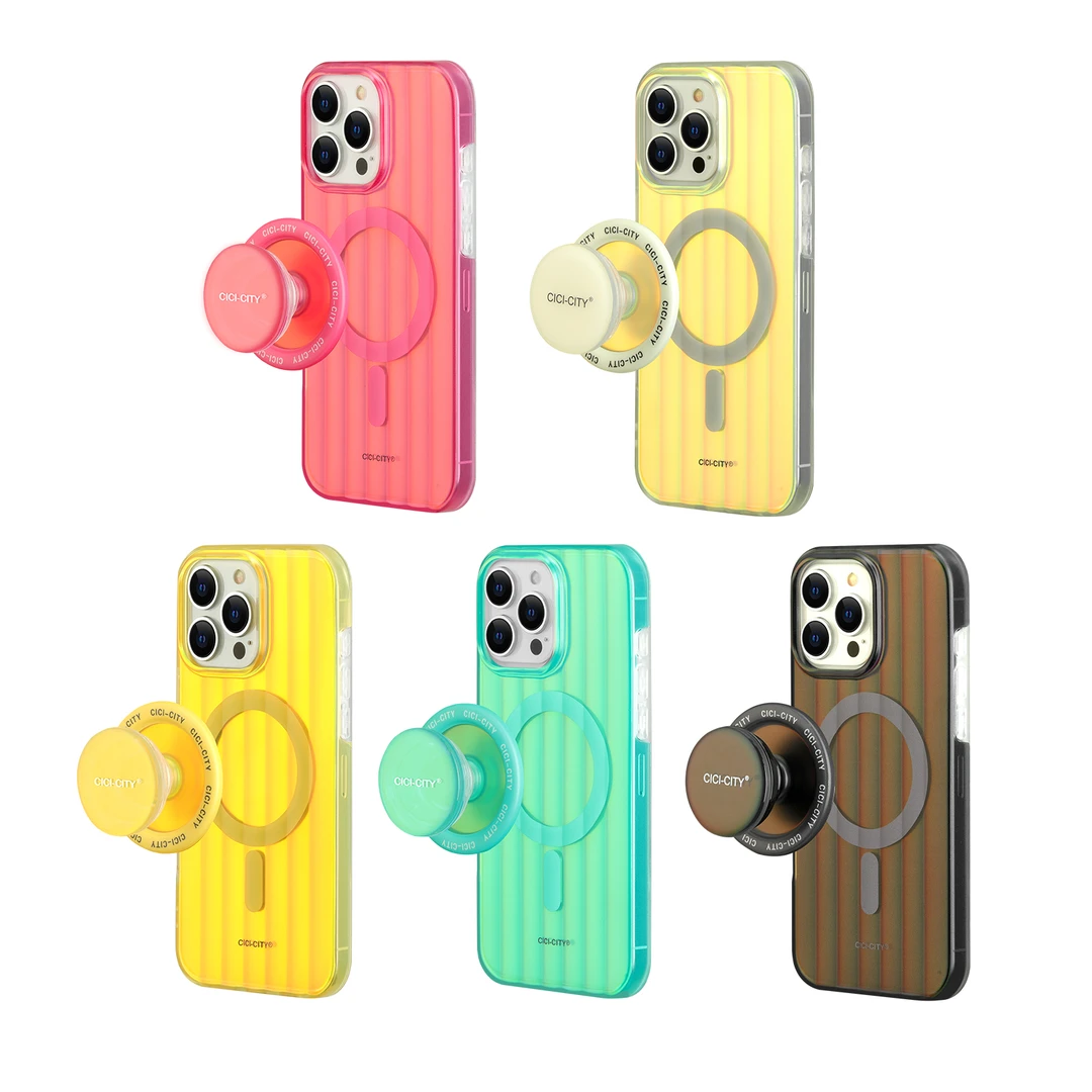 创意磁吸镭射透明防摔个性ins适用苹果手机壳14-16系列简约时尚