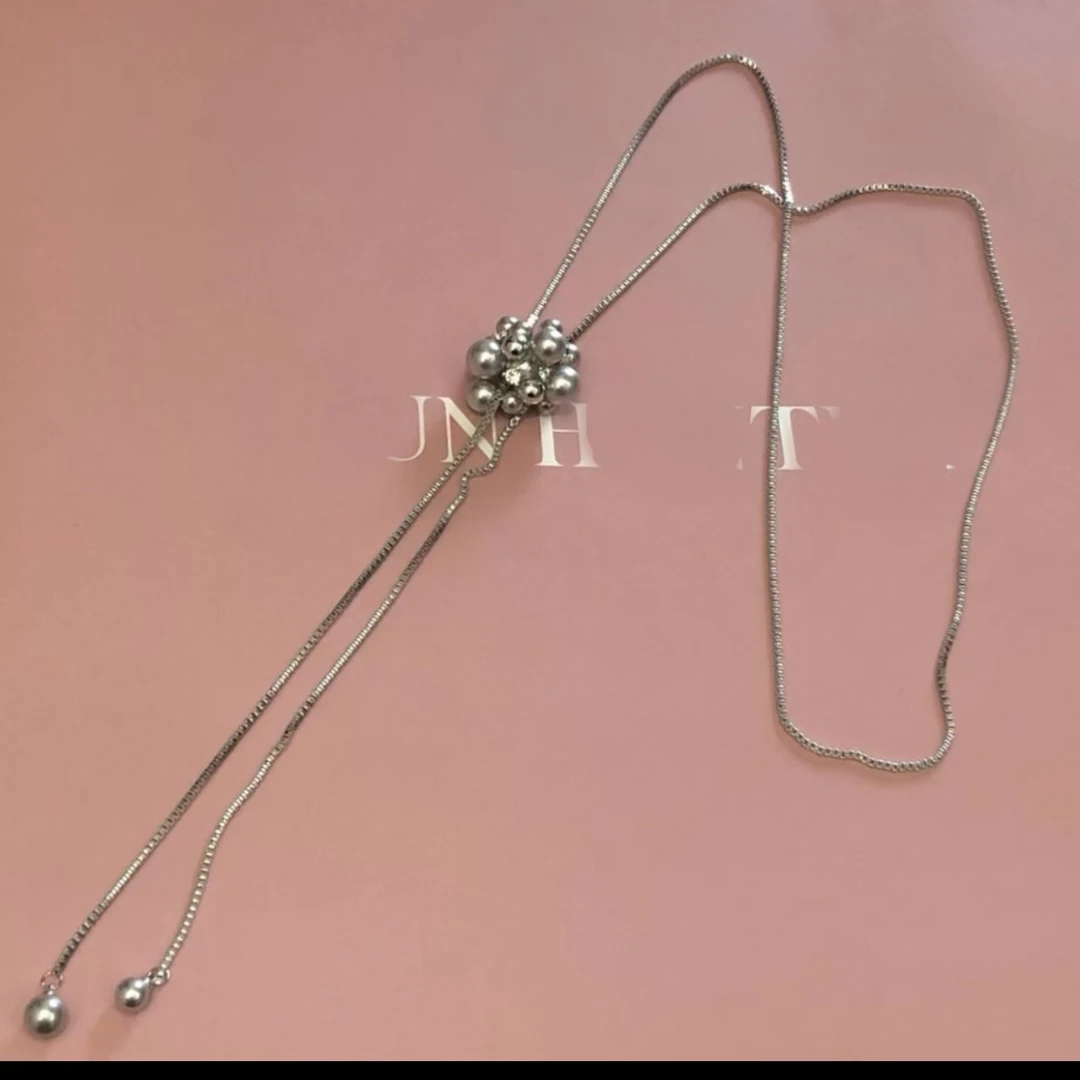 铜合金锆石戒指 C110银色爆米花抽拉款项链