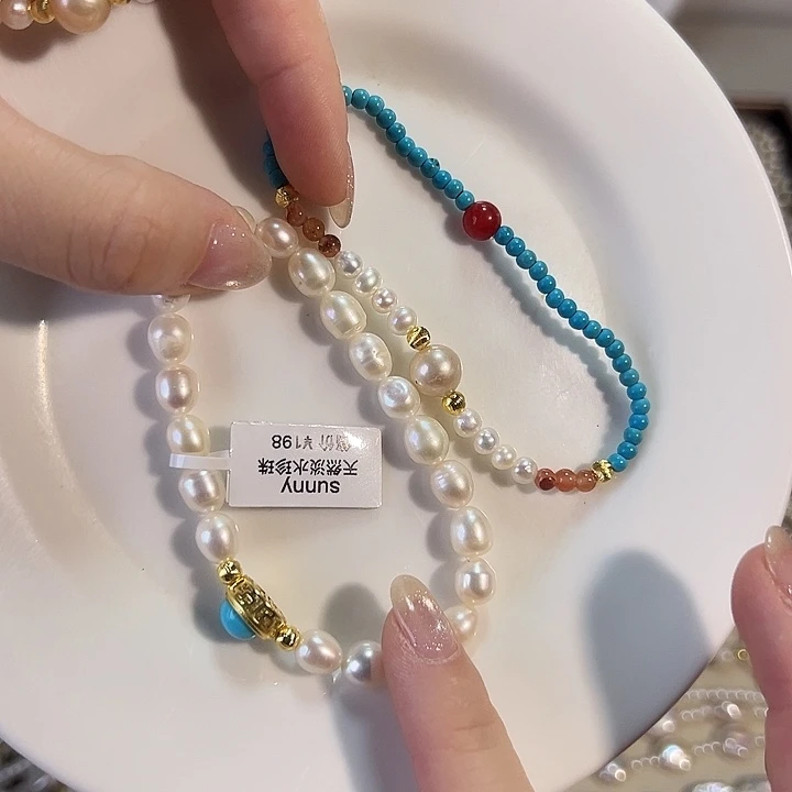 银S925镶嵌淡水珍珠设计款天然淡水珍珠