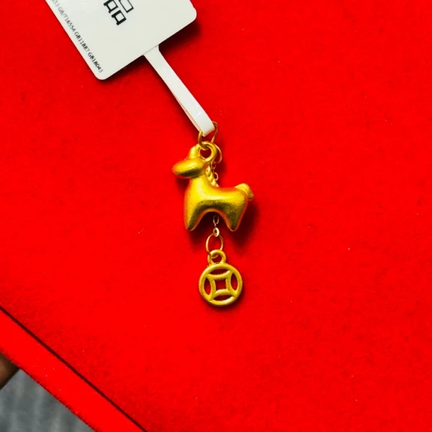 【莹莹专享】足金999 马上有钱 ZP 0.59 纳金添喜