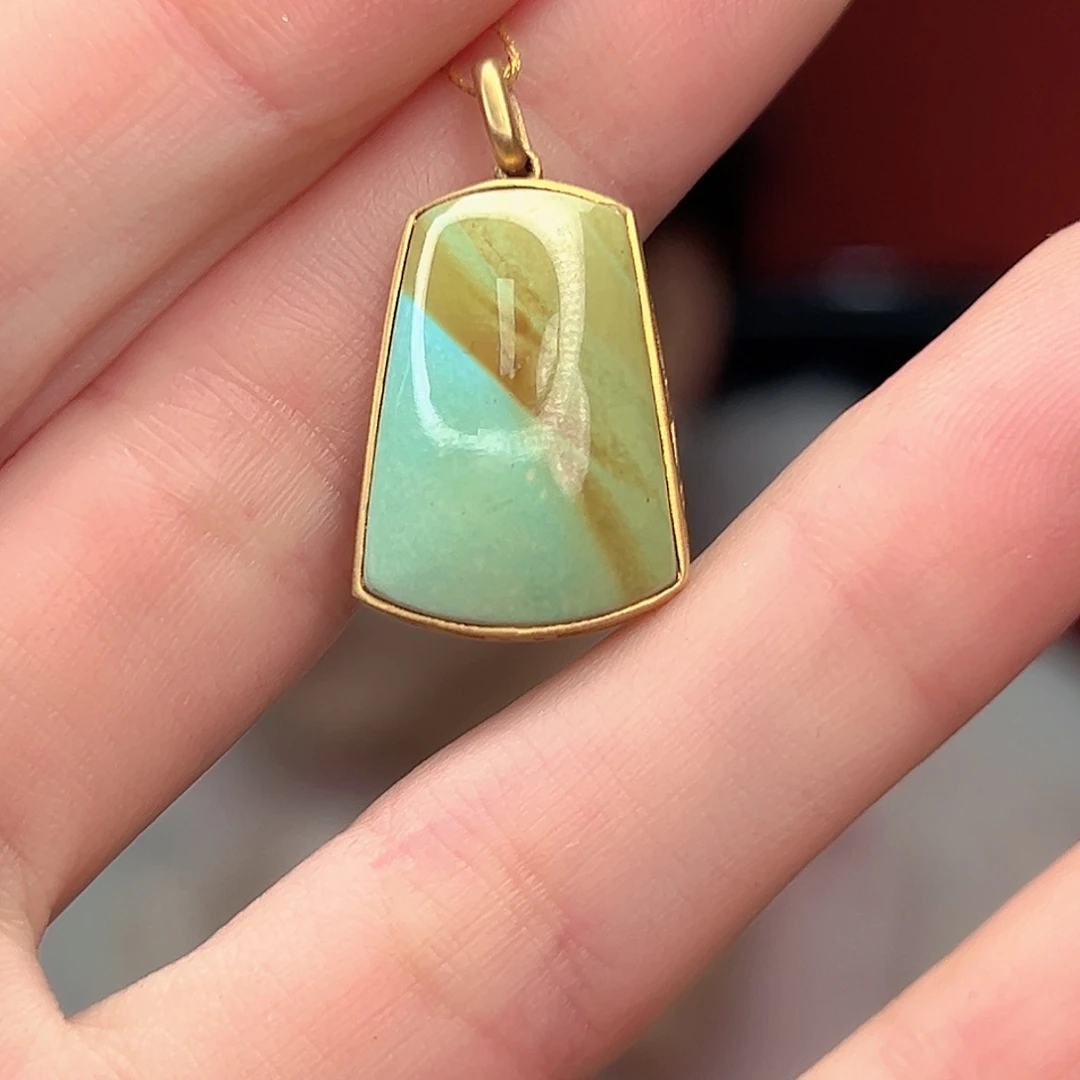 绿松石18K金镶嵌珠宝奇石