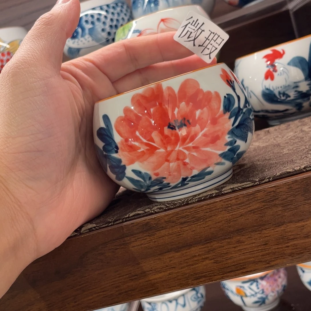 釉下手绘茶具微瑕