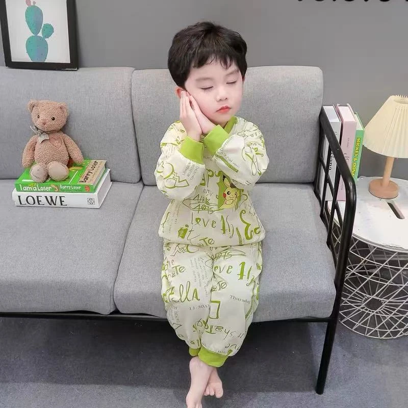 儿童睡衣纯棉春秋男孩2025新款长袖套装小童春季空调服男童家居服