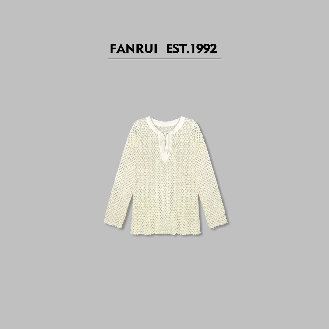 FANRUI/泛芮「空气苏打」别致镂空罩衫女夏季慵懒松弛感上衣B14872