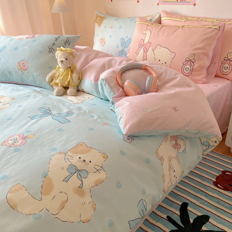 春秋故事新款春夏全棉卡通混搭13070系列四件套可爱印花被套床品