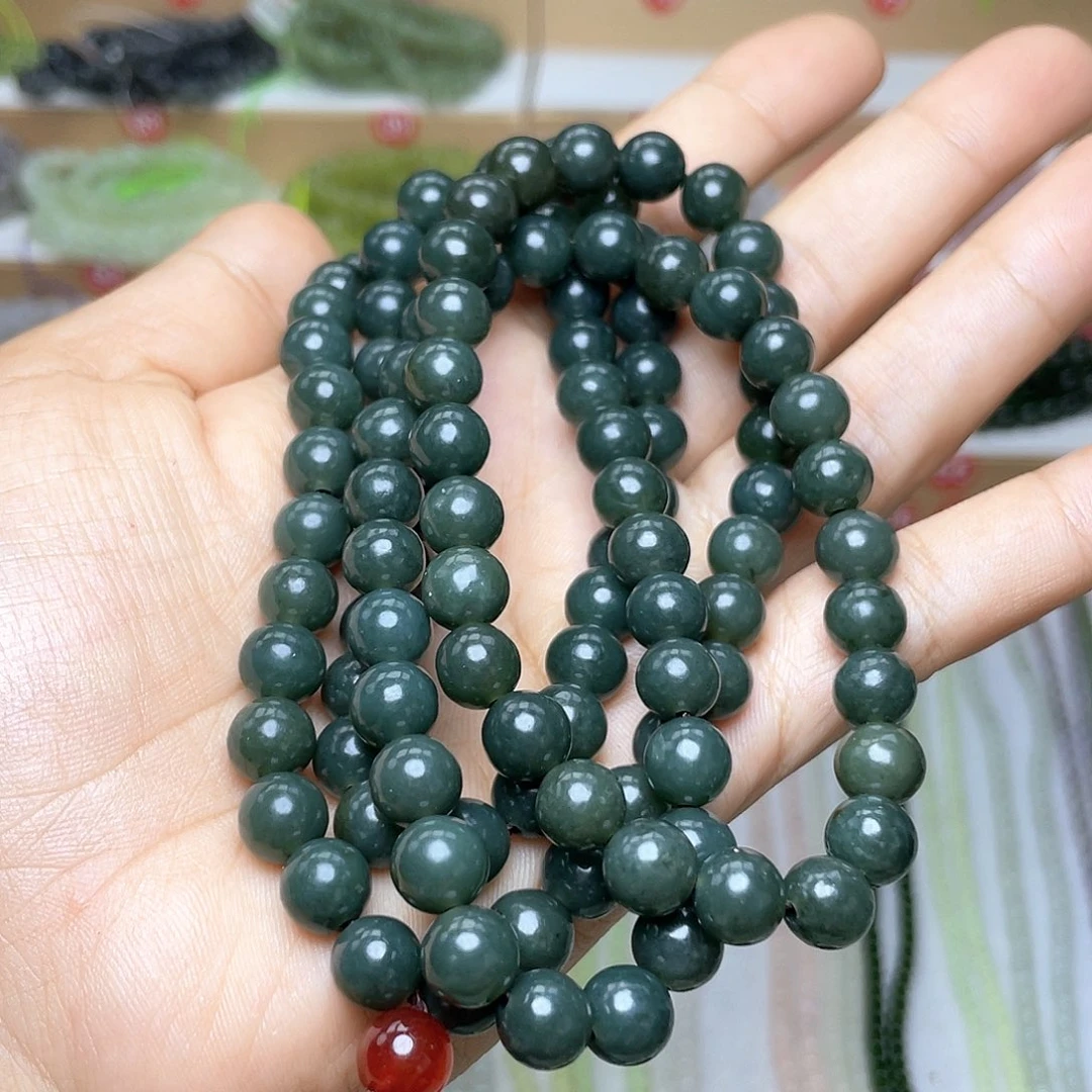 和田玉未镶嵌颈饰8mm